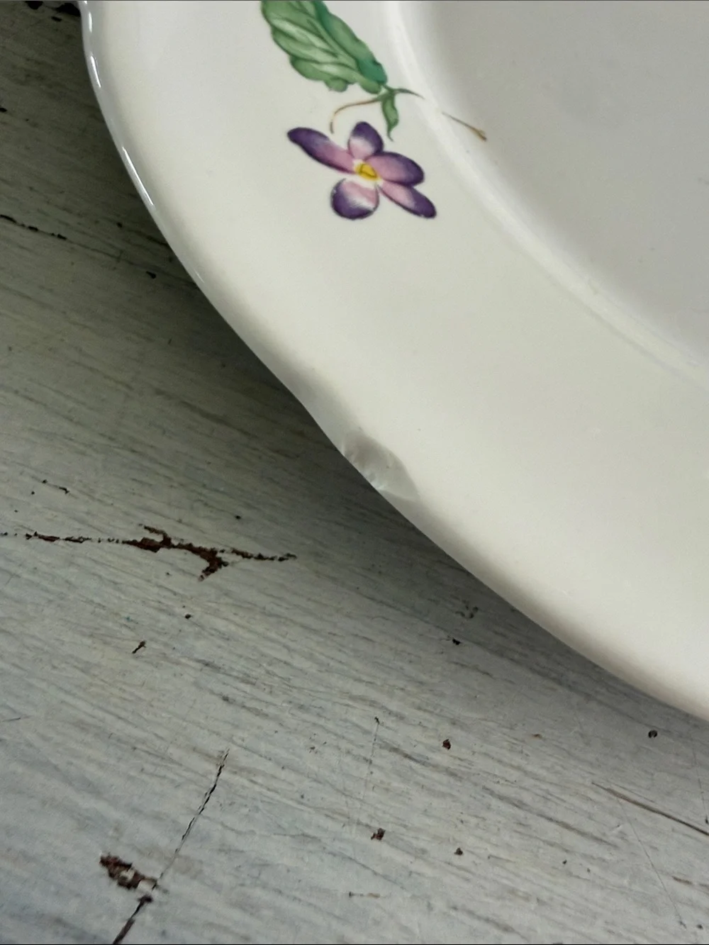 Lenox Spring Violets Salad Plates with Purple Violet Floral Motif - Set of 4